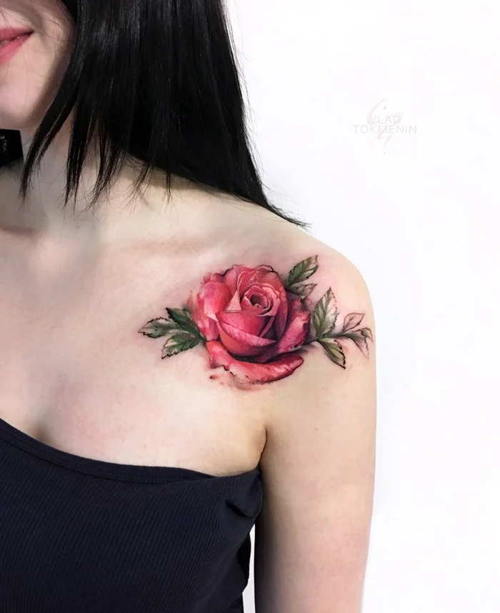 Flowers to the studio!) - My, Tattoo, Flowers, Plants, the Rose, Flora, Floristics, Realism, Girl with tattoo, Longpost
