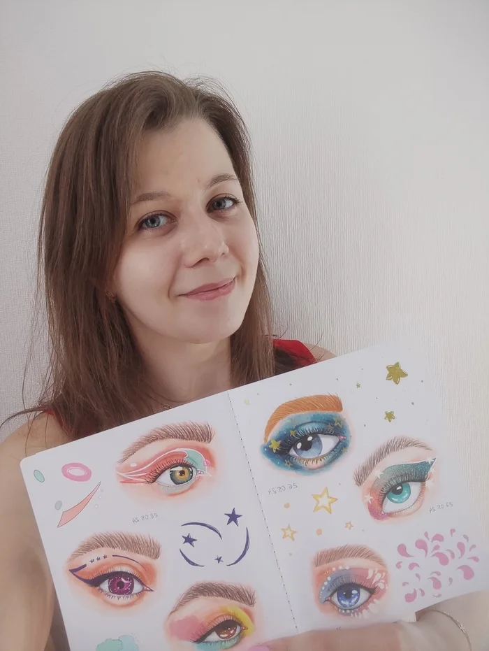 Big-eyed spread - Sketchbook, Painting, Drawing, Art, Alcohol markers, Eyes, Makeup, Artist, Longpost