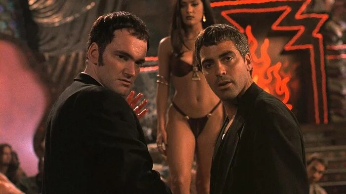 How young we were... - Anthony Hopkins, Salma Hayek, Quentin Tarantino, Nostalgia, George Clooney, From dusk to dawn, Video, Soundless, GIF, Longpost