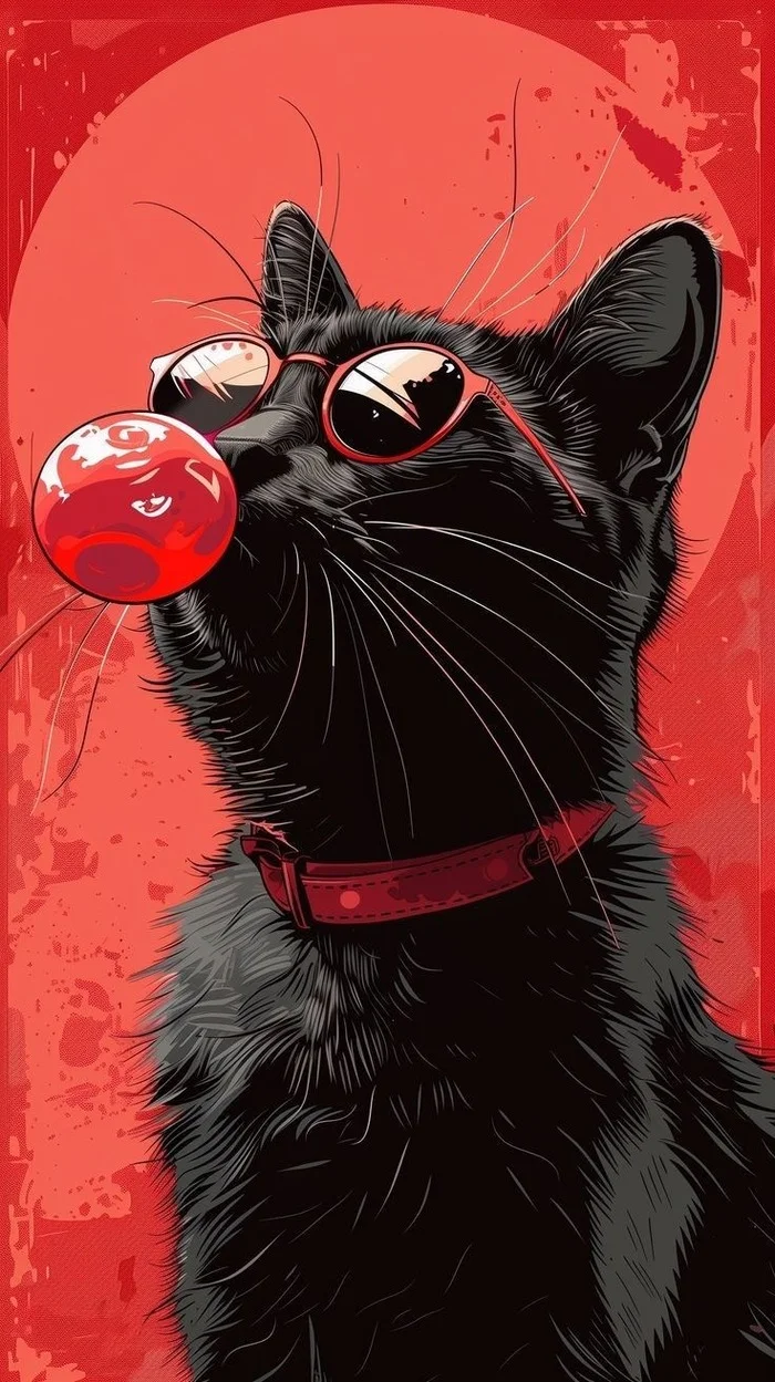 This is the coolest cat - cat, Wine, Cheese, beauty, Black cat, Art
