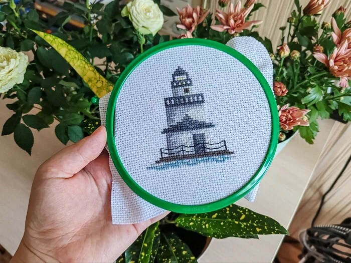 Embroidery - My, The photo, Friday tag is mine, Cross-stitch, Needlework without process, Needlework, Lighthouse