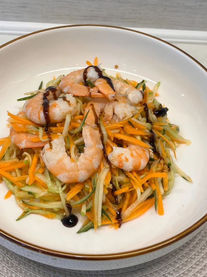 Salad with shrimp - My, Snack, Recipe, Serving dishes, Cooking, Food, Longpost, Salad