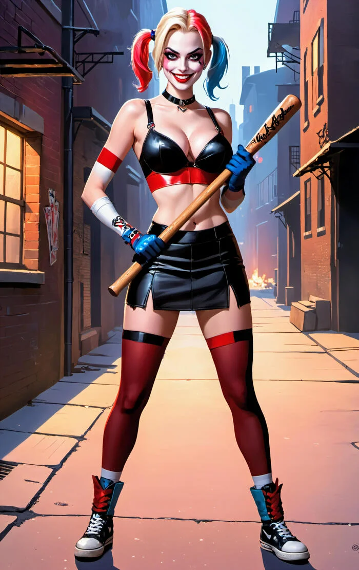 Harley - Neural network art, Cartoons, Dc comics, Harley quinn