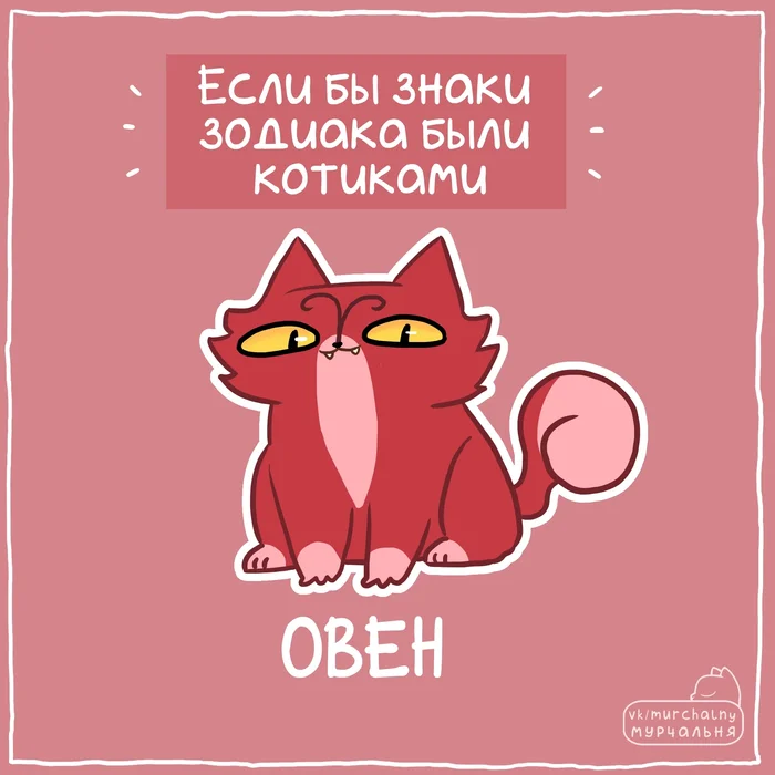 If zodiac signs were cats - My, Comics, cat, Memes, Humor, Funny animals, Drawing, Horoscope, Zodiac signs, Aries, Astrology, Longpost
