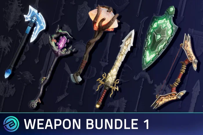 Distribution of an asset with swords 100+ Stylized Weapons Bundle - Fantasy RPG on Unity Asset Store - Asset store, Unity, Unity3d, Indie game, Gamedev, Development of, Unreal Engine, Distribution, Sword, Video, Youtube, Longpost