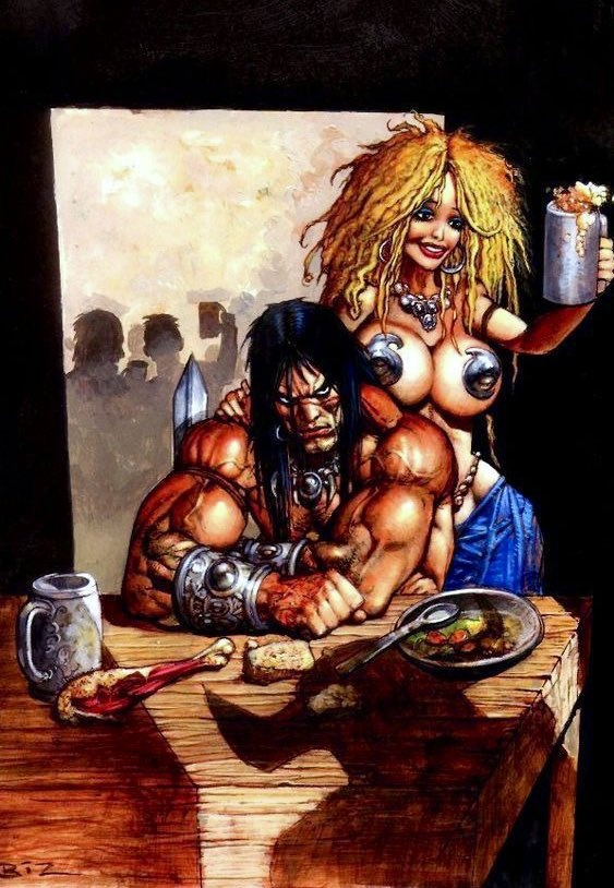 Brutal old-school illustrations for books about Conan the Barbarian by artist Simon Bisley - Fantasy, Art, Artist, Simon Bisley, Illustrations, Conan the Barbarian, Conan the Barbarian, Old school, Characters (edit), Longpost