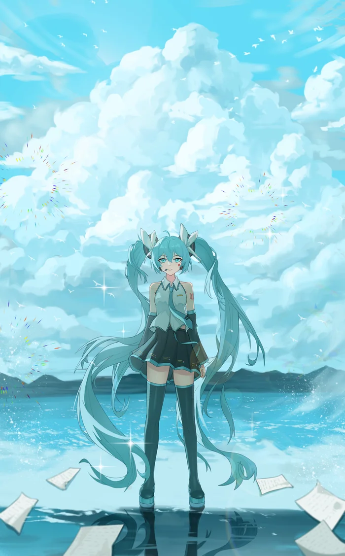 The sky - Hatsune Miku, Vocaloid, Anime art, Vocaloid Art