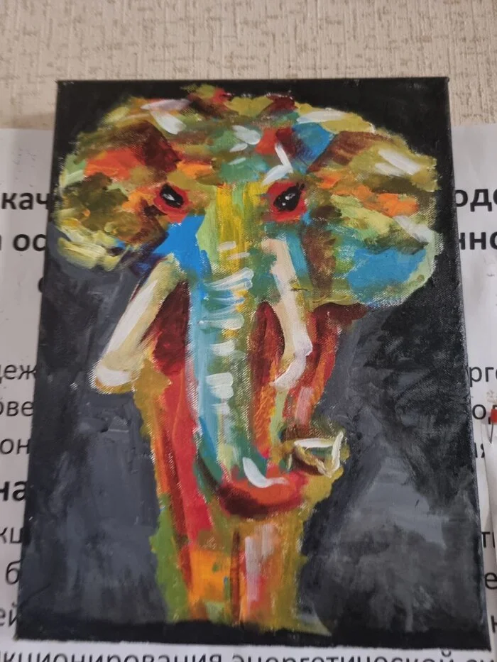 Elephant drawing - My, Painting, Elephants, Longpost