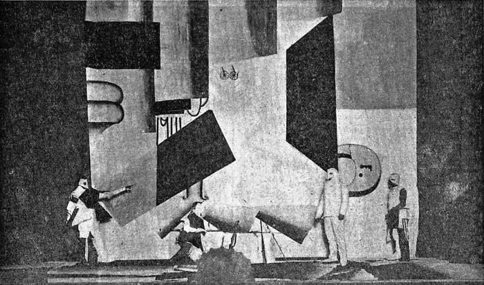 Malevich's painting Black Square was shown at the opera for the first time - Art, The photo, Российская империя, Kazimir Malevich, Black and white photo, Painting, Painting