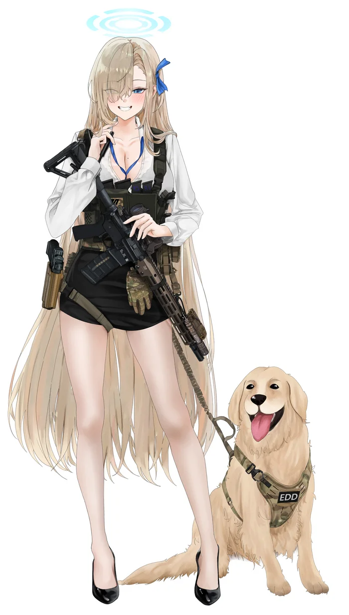 Tactical Asuna - Anime, Anime art, Blue archive, Ichinose asuna, Tactics, Dog