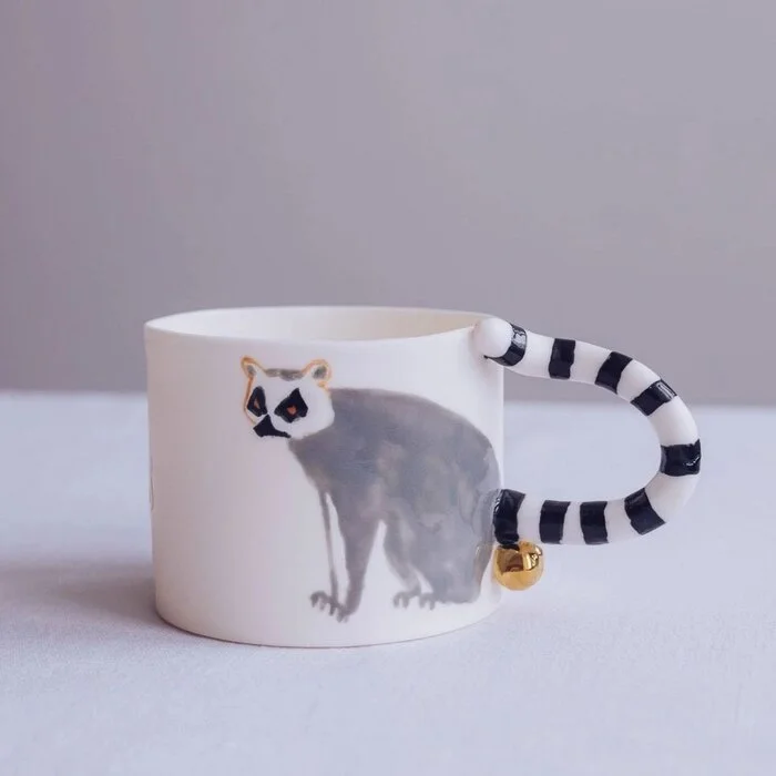 My favorite mug) - Humor, Black humor, Mug with decor, Lemur, Кружки