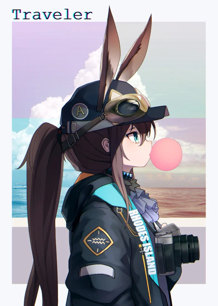 Cutie Amiya - Anime, Anime art, Art, Arknights, Amiya, Animal ears, Bunny ears