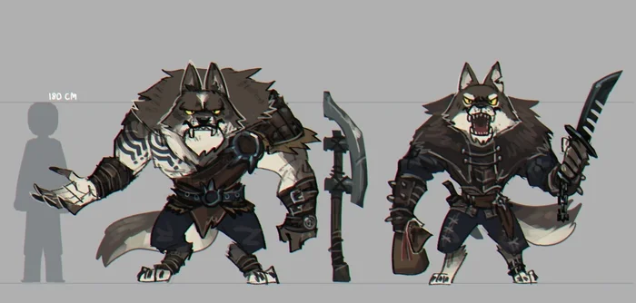 Wolves Bandits - Porforever, Art, Anime, Anime art, Original character, Wolf, Beastmen, Fantasy