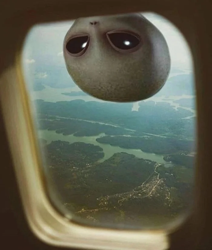 Coo coo - Aliens, View from the plane, Photoshop