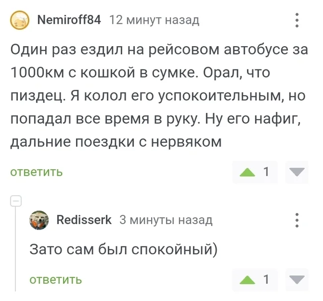 Главное что сработало - Комментарии на Пикабу, Скриншот, Юмор, Домашние животные, Кот, Успокоительное, Укол, Комментарии