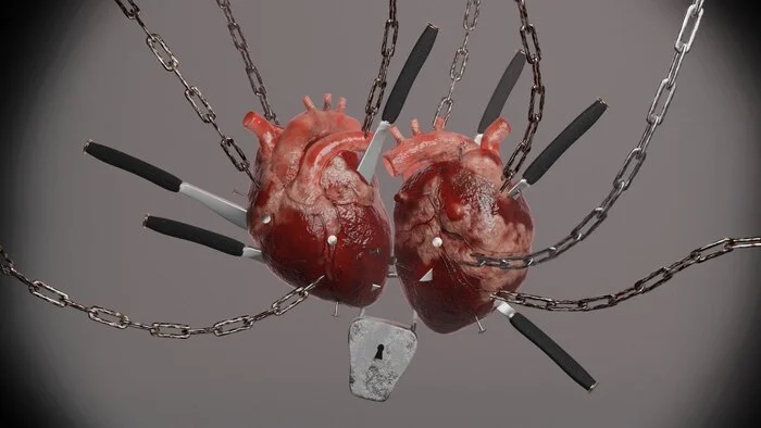 Heart in chains - Images, 3D modeling, Blender