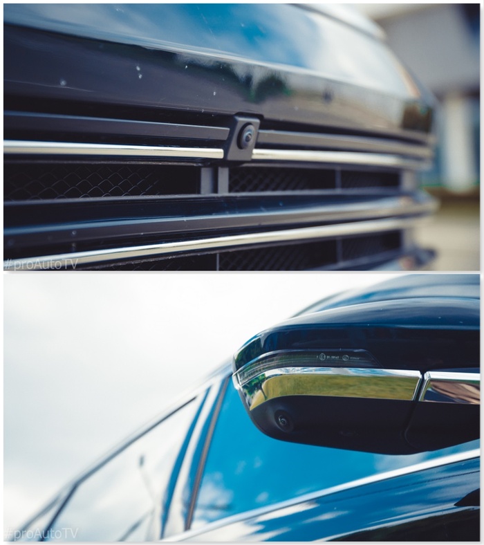 А вот камера на переднем бампере. Прилетит в нее камень или нет?