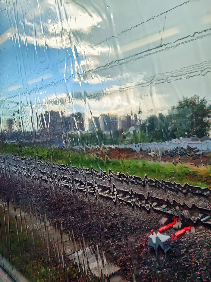 Pulse rhythm - My, Mobile photography, The photo, Railway, Rain
