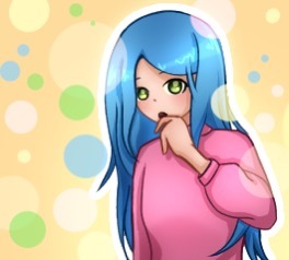 Girl with blue hair - Girls, Blue hair, Pullover, Milota, Art, Drawing