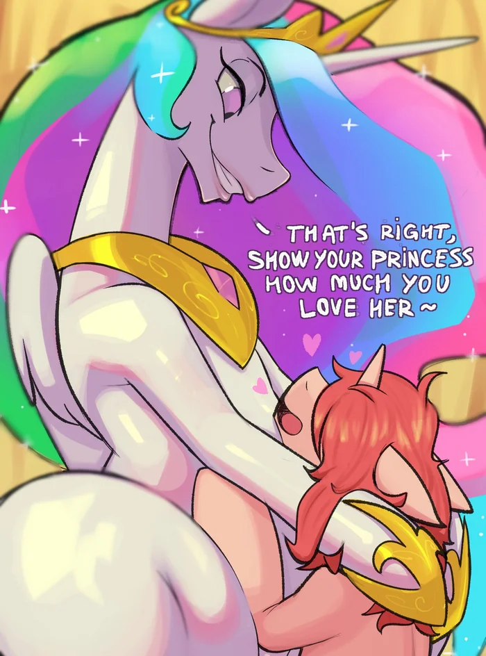 Celestia and her loyal subject - My little pony, Princess celestia, Original character, MLP Edge