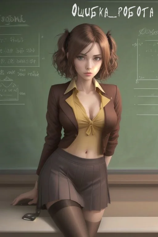 Another student) - My, Anime, Neural network art, Girls, beauty, Artificial Intelligence, School, Students, Lesson, Error, Dall-e