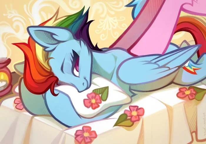 A well-deserved rest for the fastest pony - My little pony, Rainbow dash, Aloe