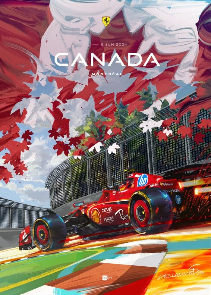 Poster from Ferrari for the Formula 1 Canadian Grand Prix - Ferrari, Formula 1, Canada, Poster, Telegram (link)