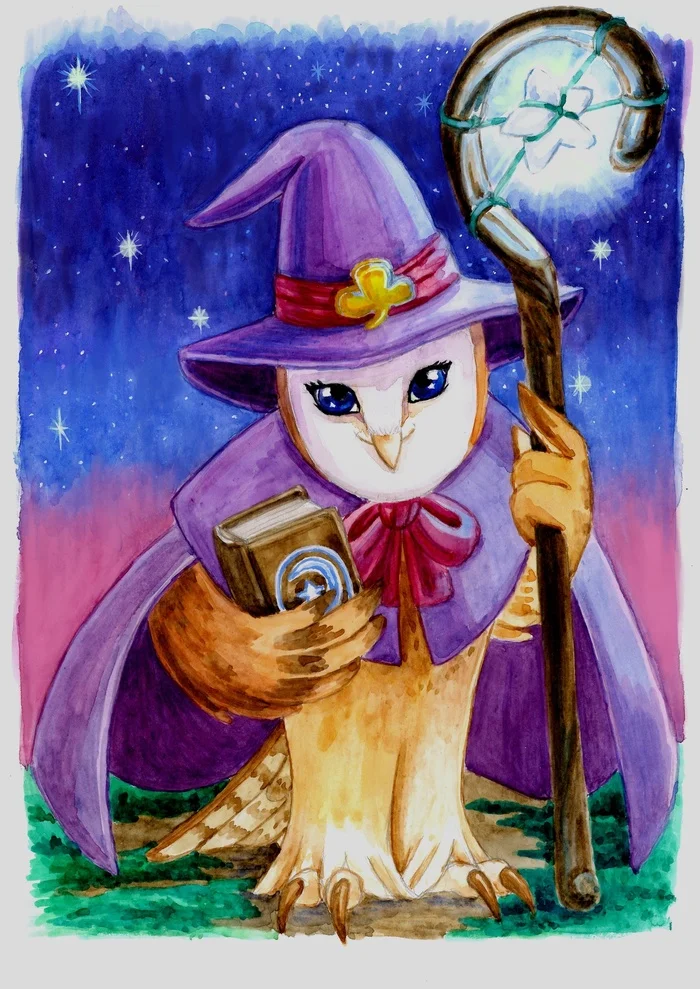 Owls - My, Art, Images, Owl, Watercolor, Longpost, Traditional art