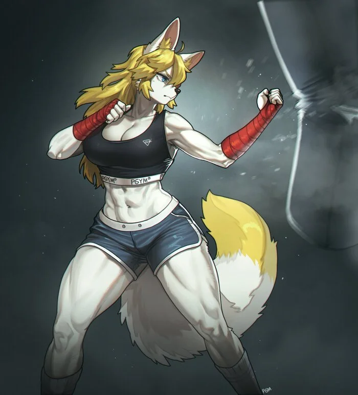 Delivered blow - Furry, Anthro, Art, Furry canine, Pgm300