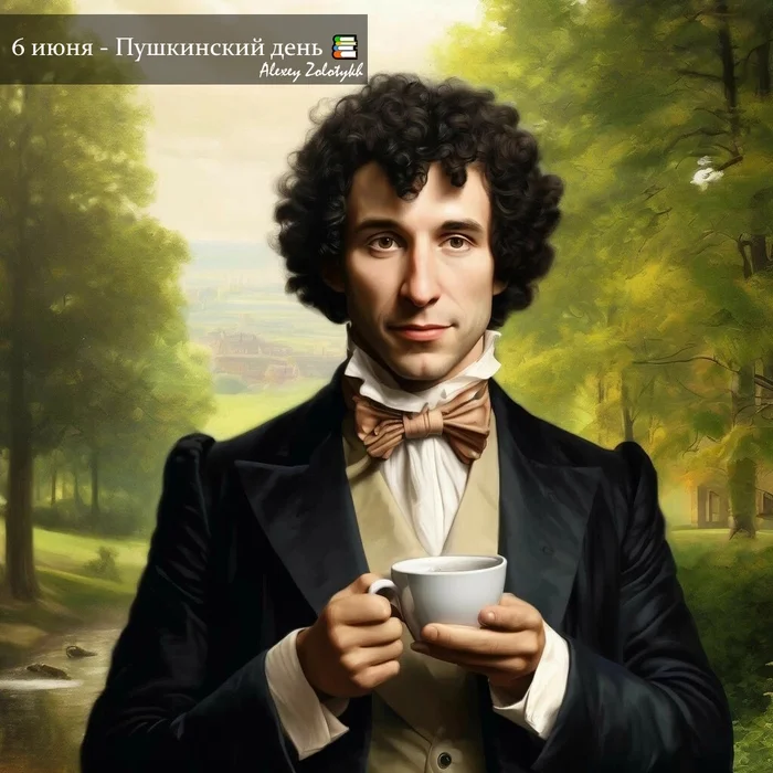 June 6 - Pushkin Day - Picture with text, Нейронные сети, Alexander Sergeevich Pushkin