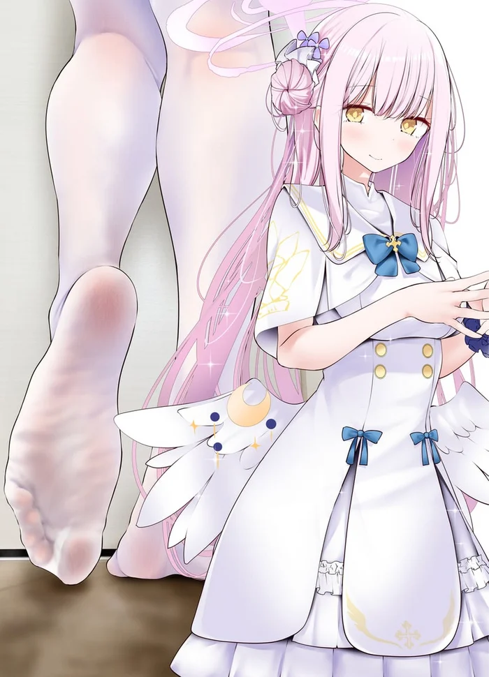 Hello, people of high culture - Anime, Anime art, Blue archive, Misono Mika, Tights, Foot fetish, Oouso