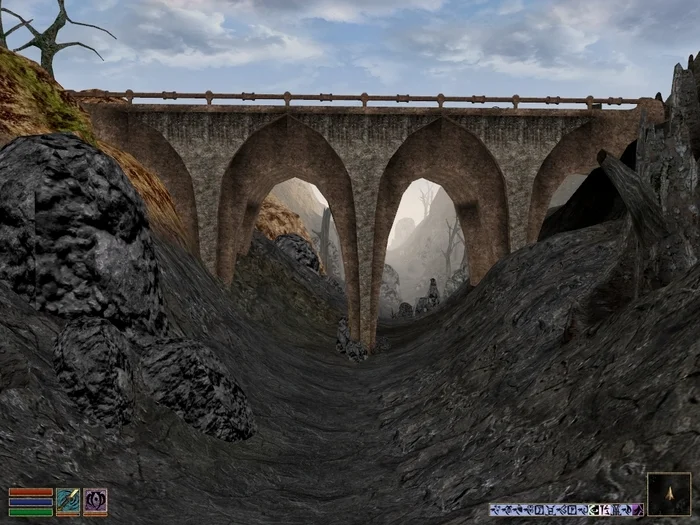 Dwemer Bridge - My, Bethesda, The elder scrolls, The Elder Scrolls III: Morrowind, Tamriel, RPG, Vvardenfell, Dwemers, Bridge, Nostalgia, Screenshot