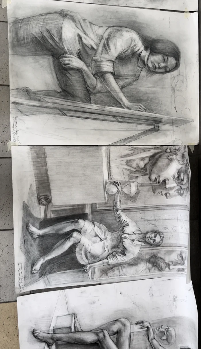 This is how I end the semester in the 3rd year - Pencil drawing, Drawing