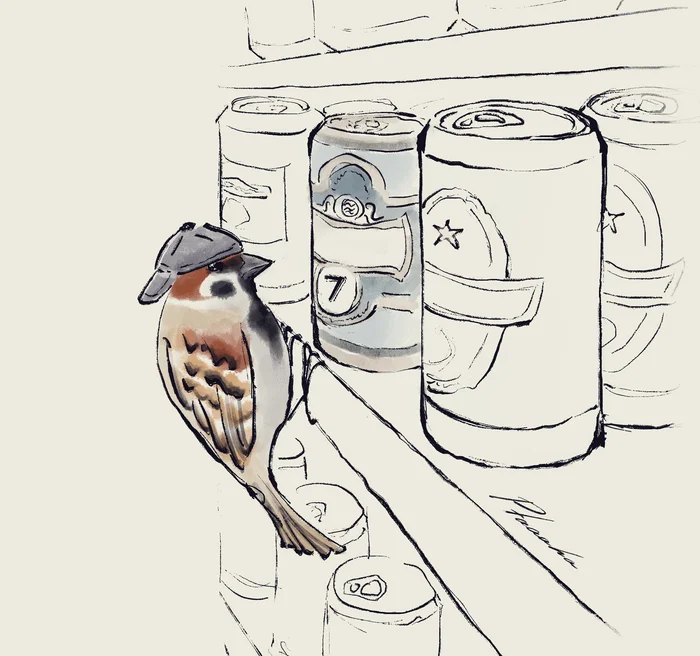 Friday evening - My, Ptaaaha, Sparrow, Beer, Friday, Illustrations