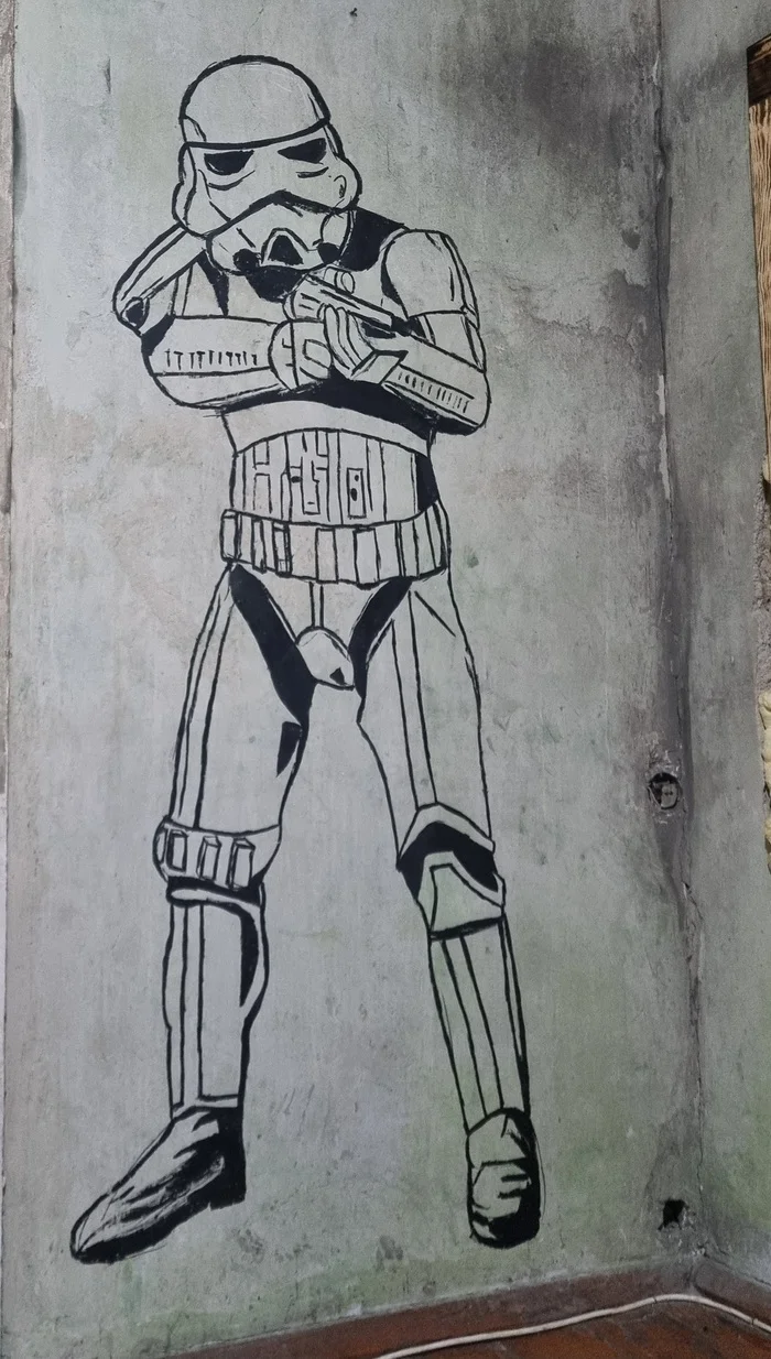 I draw on the walls - My, Friday tag is mine, Star Wars stormtrooper, Drawing on the wall, Text