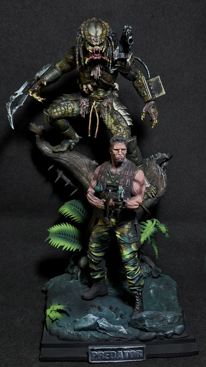 He came to hunt... - My, Miniature, Painting, Painting miniatures, VHS, Predator (film), Arnold Schwarzenegger, Airbrushing, Longpost