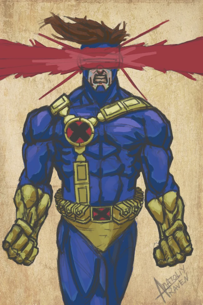 Sketch of Cyclops - My, Sketch, Digital, Cyclops, X-Men