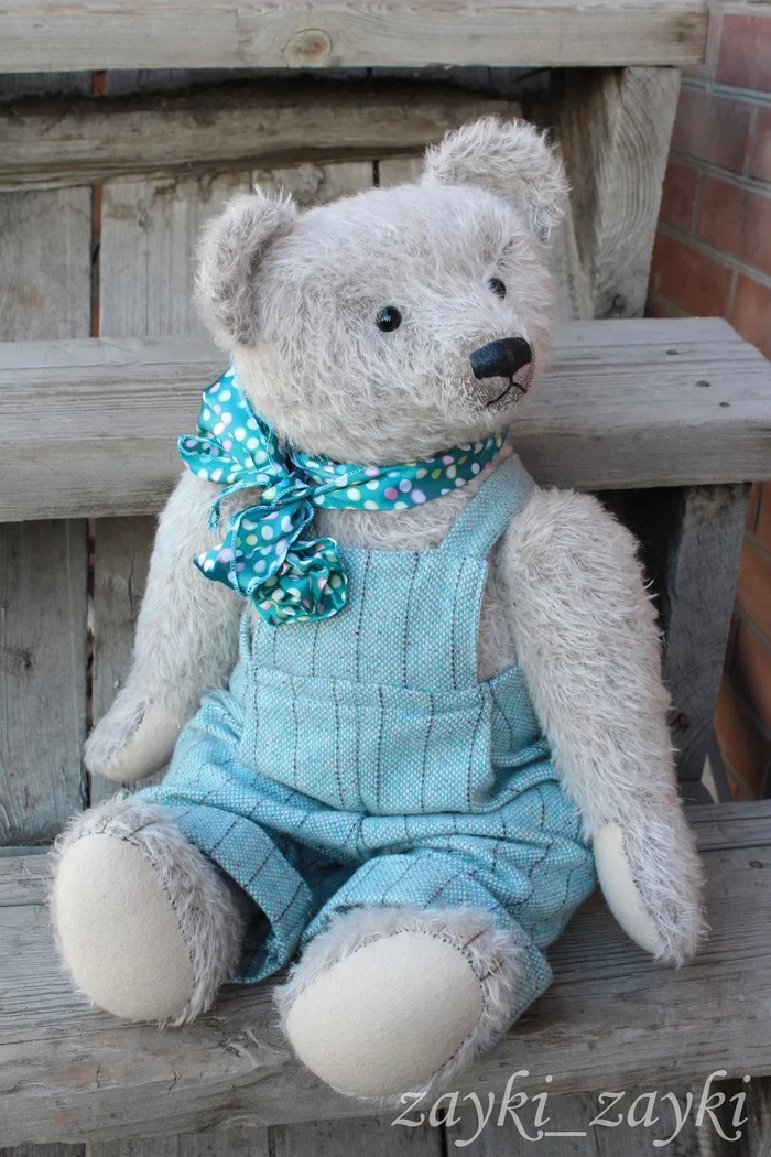 Handmade German bear - My, Author's toy, Needlework, Longpost, Needlework without process