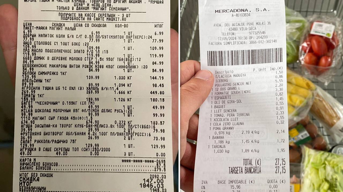 Цены в Испании на продукты. Сравниваем продуктовые корзины Испании и России в 2024 году, где дороже?