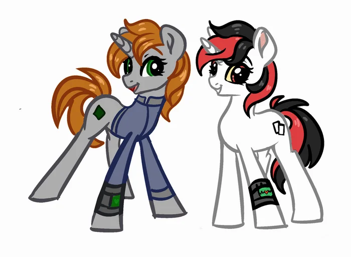 Biba and Boba - My little pony, Fallout, Fallout: Equestria, Littlepip, MLP Blackjack