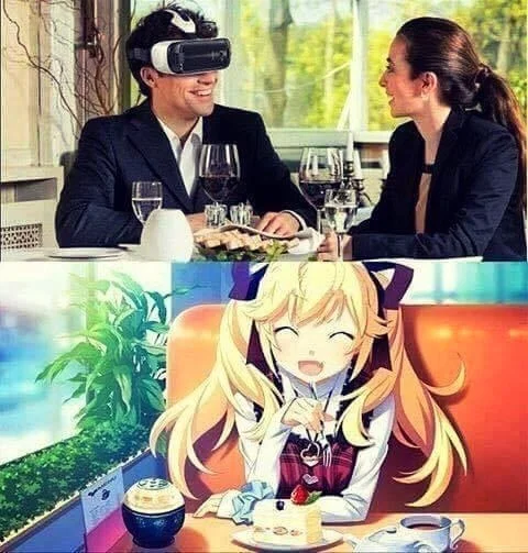 Perfect date - Anime, Anime memes, Виртуальная реальность, Virtual reality glasses, Date