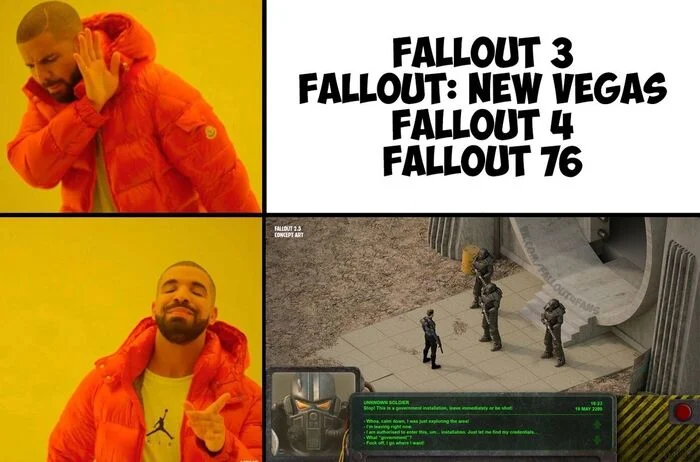 Pipe dreams - My, Computer games, Fallout, Memes, Picture with text, Fallout 3, 2D games, Fallout 4, Fallout: New Vegas, Fallout 76, 2D