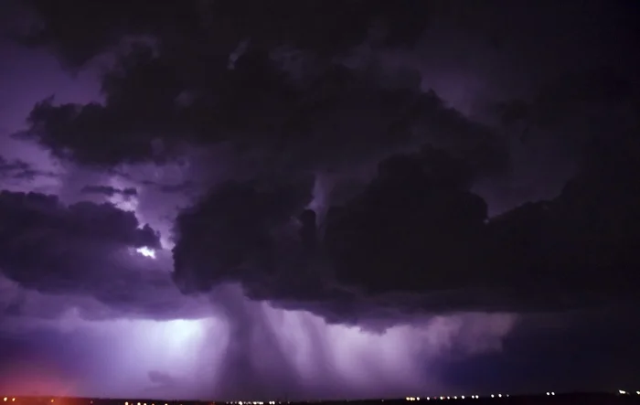 Night thunderstorm - My, The photo, Thunderstorm, Sky