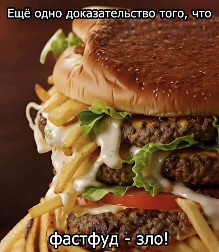 Proof about fast food - Fast food, Evil, Picture with text, Humor, Memes