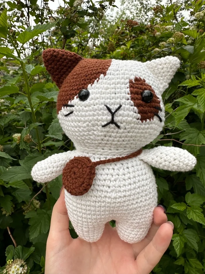 cat - My, Knitting, Needlework without process, Crochet, Amigurumi, With your own hands, cat, Toys, Knitted toys, Author's toy, Needlework, Soft toy, Longpost