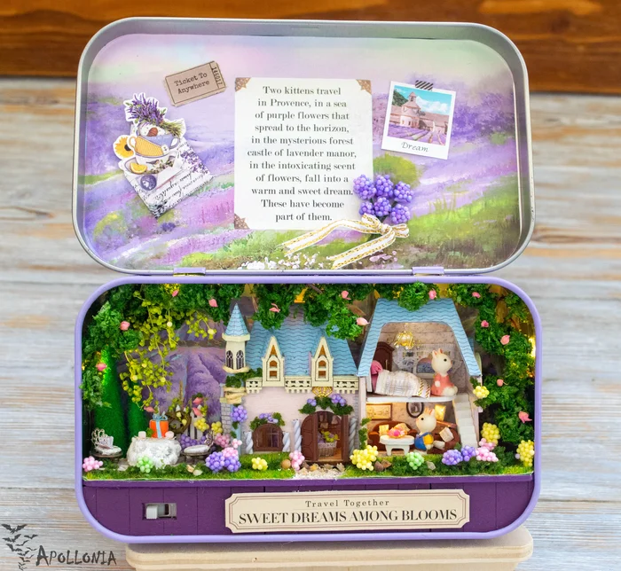 A piece of lavender summer in a box - My, With your own hands, Handmade, Needlework without process, Souvenirs, Needlework, Decor, Casket, Miniature, Longpost
