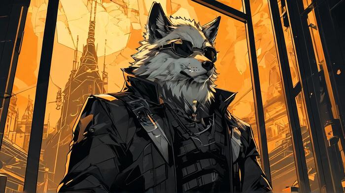    Wolfmks #37   Deus Ex Mankind Divided , , , Furry Art,  , , Furry wolf, , , Lineart