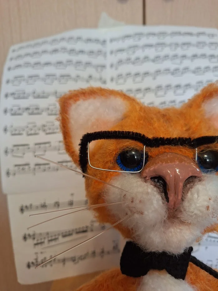 Music teacher - Longpost, Needlework without process, Guitar, cat, Portrait doll, Amigurumi, Crochet, My