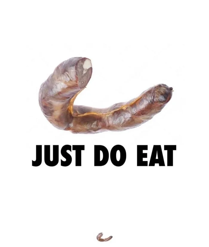 Rebranding - Kazi, Homemade sausage, Kazakhstan, Just Do IT, Nike, Picture with text