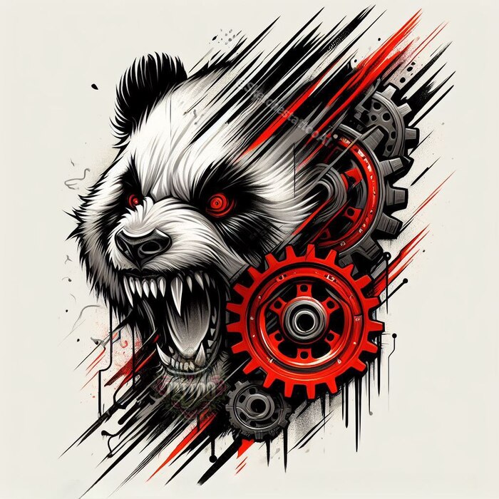 Эскиз в стиле треш полька создан в DAlle